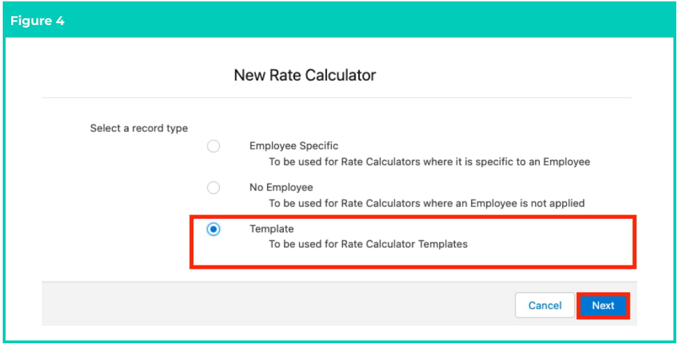 Screenshot from QRG Rate Calculator Template - Initial Setup