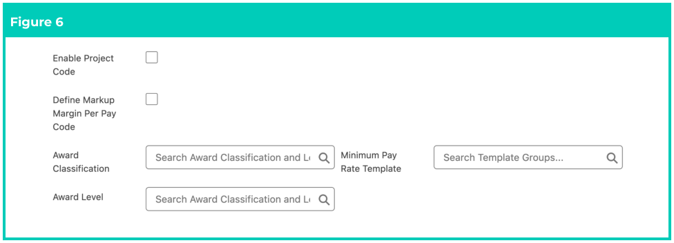 Screenshot from QRG Rate Calculator Template - Initial Setup