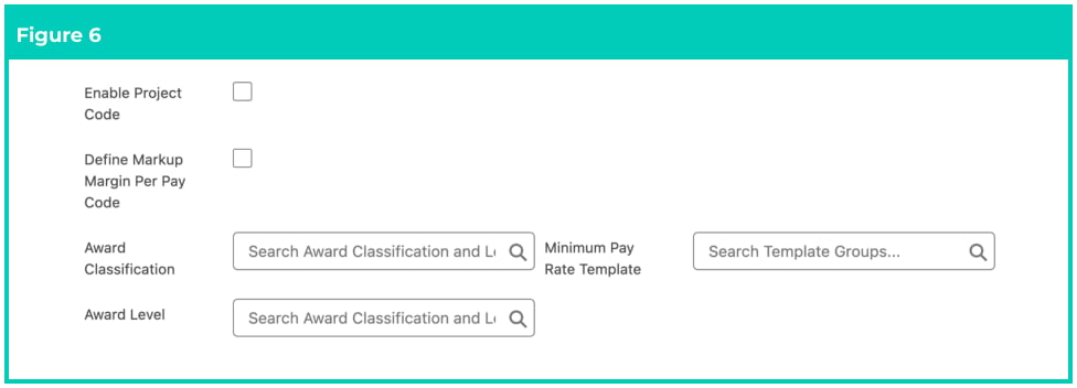 Screenshot from QRG Rate Calculator Template - Initial Setup