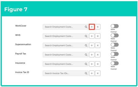 Screenshot from QRG Rate Calculator Template - Initial Setup