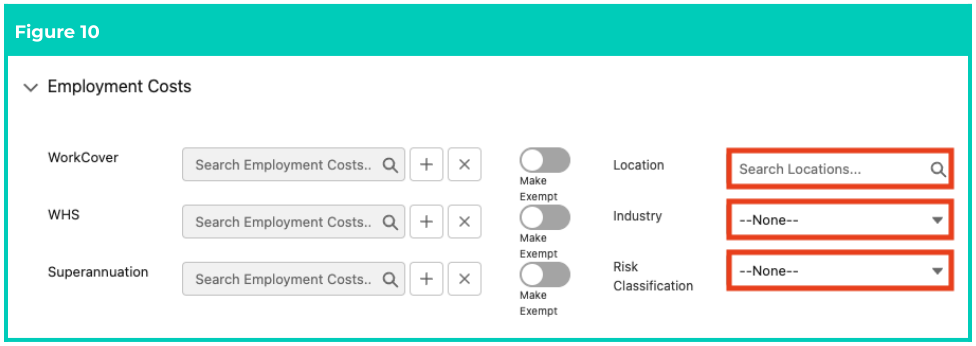 Screenshot from QRG Rate Calculator Template - Initial Setup