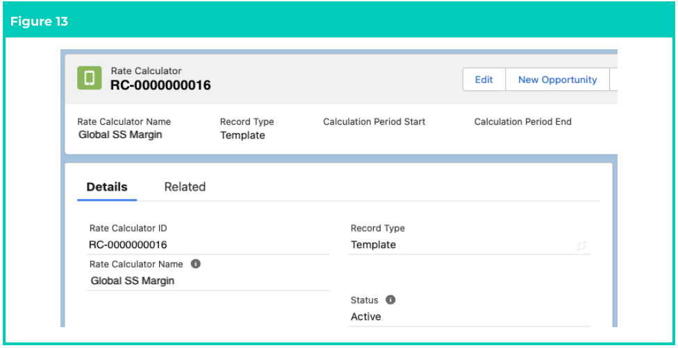 Screenshot from QRG Rate Calculator Template - Initial Setup