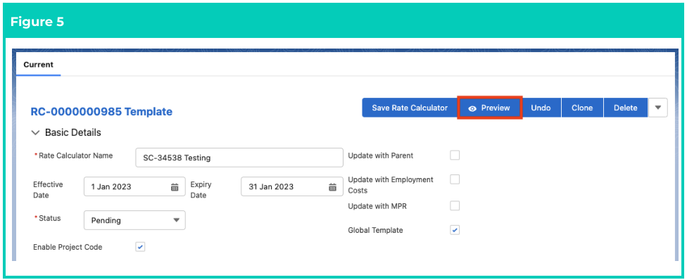 Screenshot from QRG Rate Calculators - Preview, Clone & Save as Template