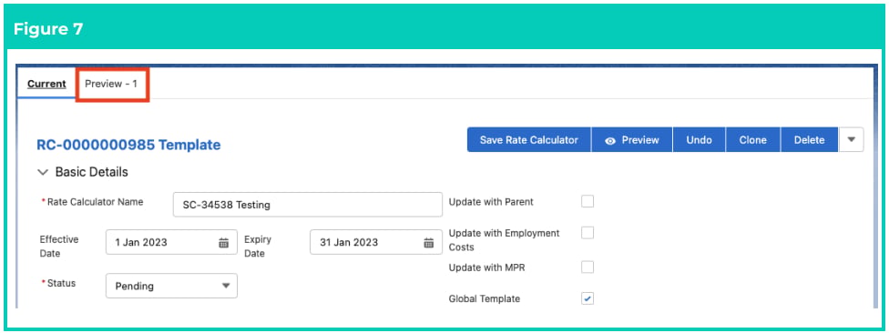 Screenshot from QRG Rate Calculators - Preview, Clone & Save as Template