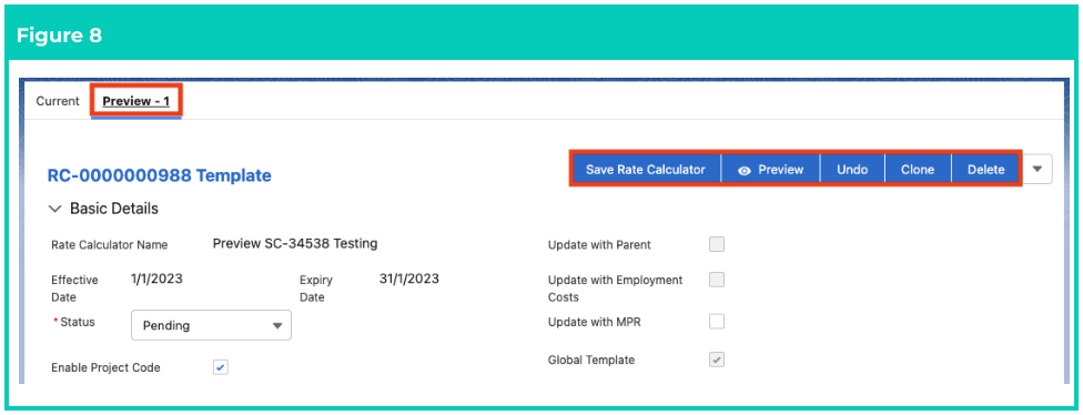 Screenshot from QRG Rate Calculators - Preview, Clone & Save as Template