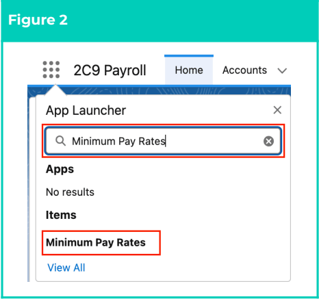 Figure 2 - Minimum Pay Rate search