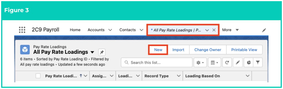 Screenshot from QRG Create a Pay Rate Loading Record - MPR