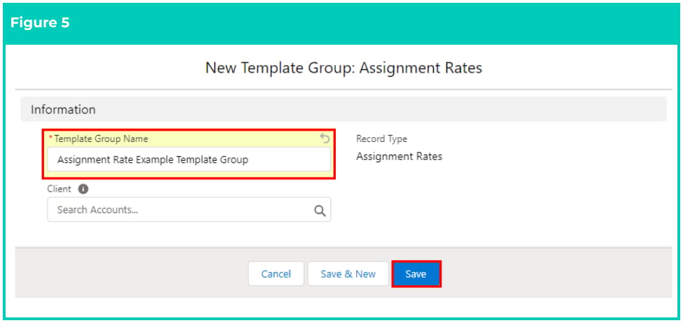 Screenshot from QRG Create an Assignment Rate Template Group