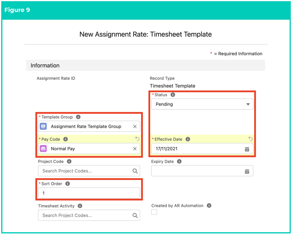 Screenshot from QRG Create an Assignment Rate Template Group