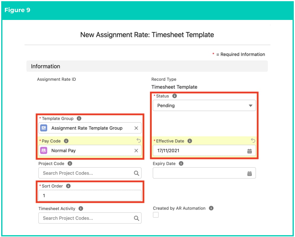 Screenshot from QRG Create an Assignment Rate Template Group