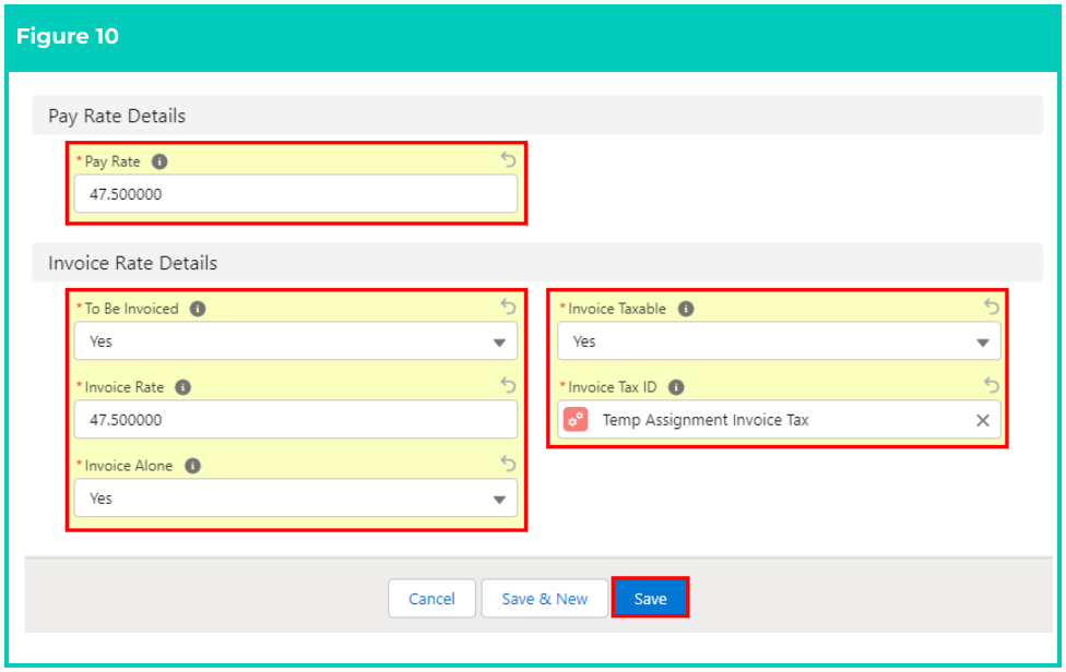 Screenshot from QRG Create an Assignment Rate Template Group