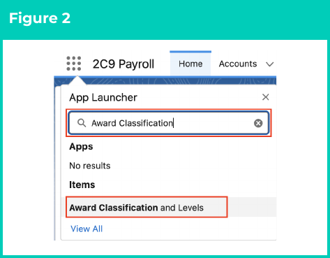 Figure 2: screenshot for QRG Create an Award Classification and Levels Record