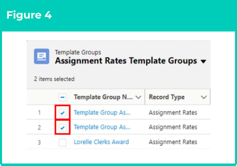 Figure 4: screenshot for QRG Update Rates Automation - Assignment Rate Template Groups