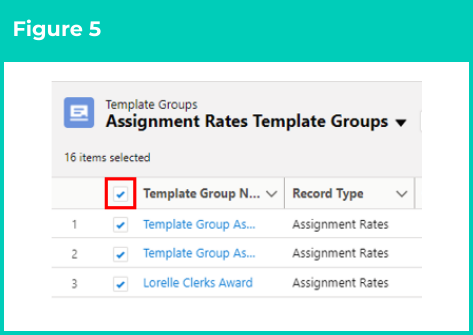 Figure 5: screenshot for QRG Update Rates Automation - Assignment Rate Template Groups