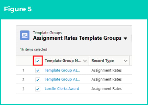 Figure 5: screenshot for QRG Update Rates Automation - Assignment Rate Template Groups