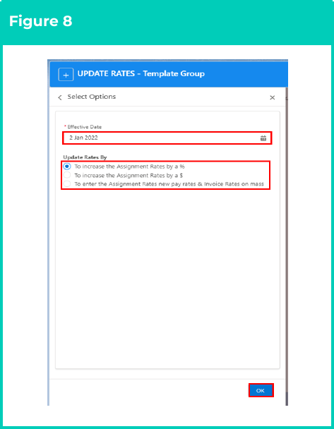 Figure 8: screenshot for QRG Update Rates Automation - Assignment Rate Template Groups