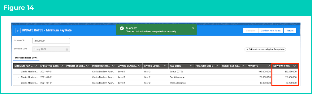 Figure 14: screenshot for QRG Update Rates Automation - Minimum Pay Rates