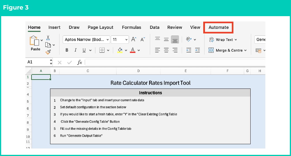 Figure 3: screenshot for QRG Rates Generator Import Tool - Setup Instructions