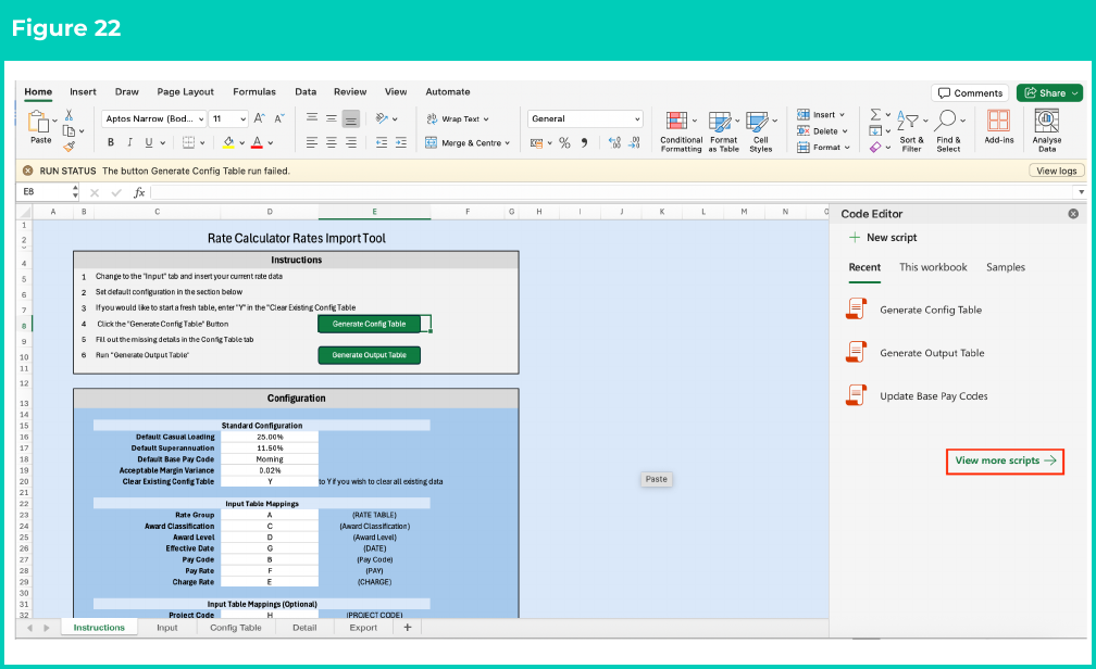 Figure 22: screenshot for QRG Rates Generator Import Tool - Setup Instructions