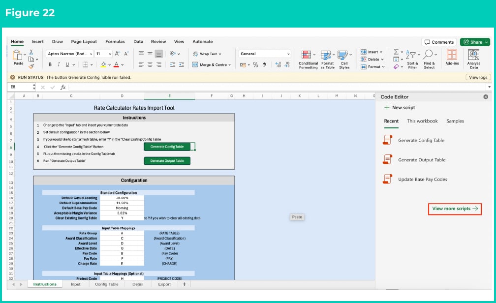 Figure 22: screenshot for QRG Rates Generator Import Tool - Setup Instructions