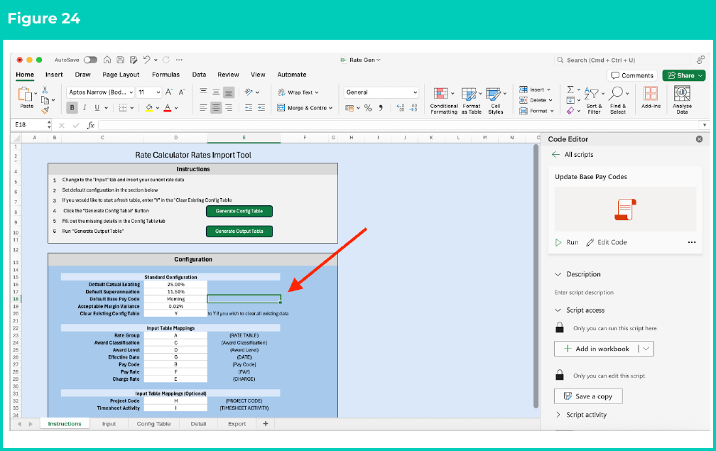 Figure 24: screenshot for QRG Rates Generator Import Tool - Setup Instructions
