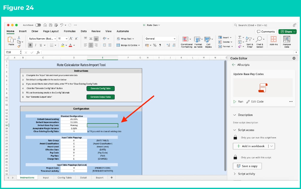 Figure 24: screenshot for QRG Rates Generator Import Tool - Setup Instructions