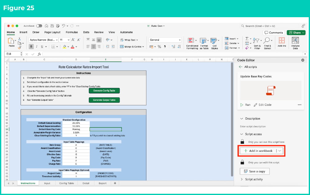 Figure 25: screenshot for QRG Rates Generator Import Tool - Setup Instructions