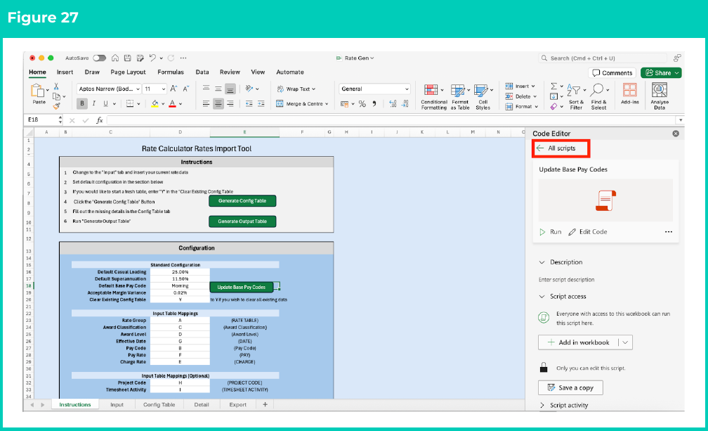 Figure 27: screenshot for QRG Rates Generator Import Tool - Setup Instructions