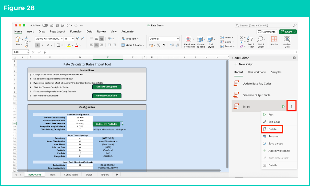 Figure 28: screenshot for QRG Rates Generator Import Tool - Setup Instructions