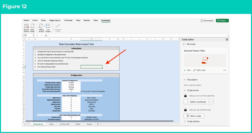 Figure 12: screenshot for QRG Rates Generator Import Tool - Setup Instructions