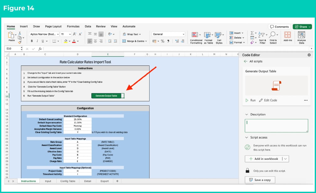 Figure 14: screenshot for QRG Rates Generator Import Tool - Setup Instructions