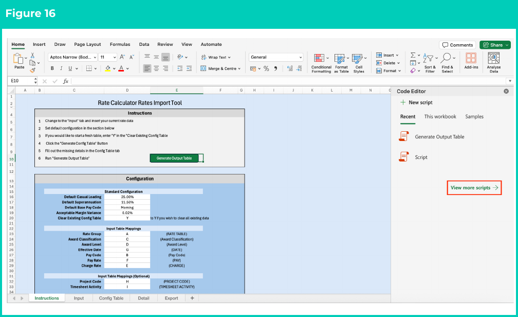 Figure 16: screenshot for QRG Rates Generator Import Tool - Setup Instructions