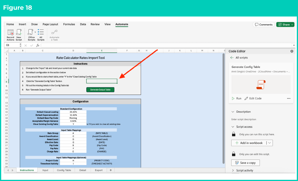 Figure 18: screenshot for QRG Rates Generator Import Tool - Setup Instructions