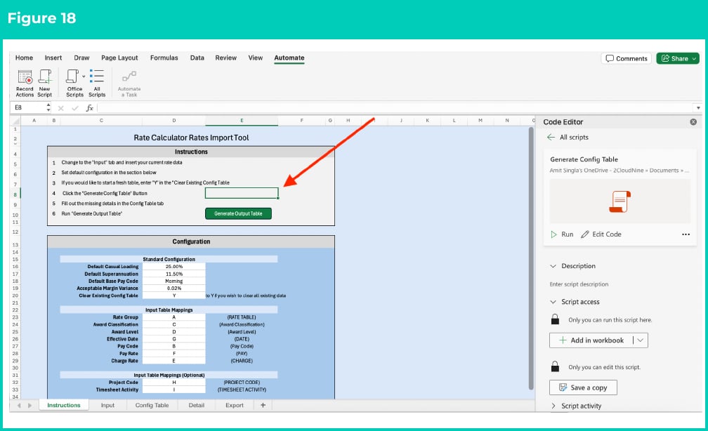 Figure 18: screenshot for QRG Rates Generator Import Tool - Setup Instructions