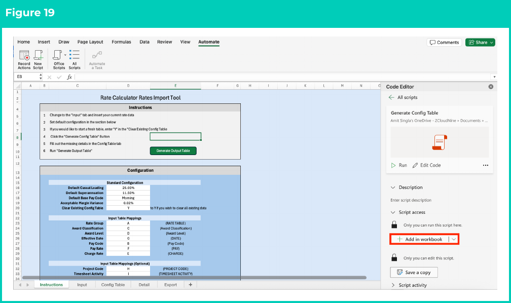 Figure 19: screenshot for QRG Rates Generator Import Tool - Setup Instructions