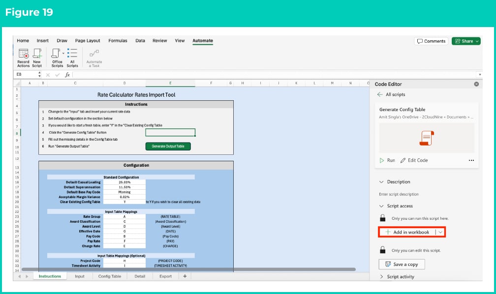 Figure 19: screenshot for QRG Rates Generator Import Tool - Setup Instructions