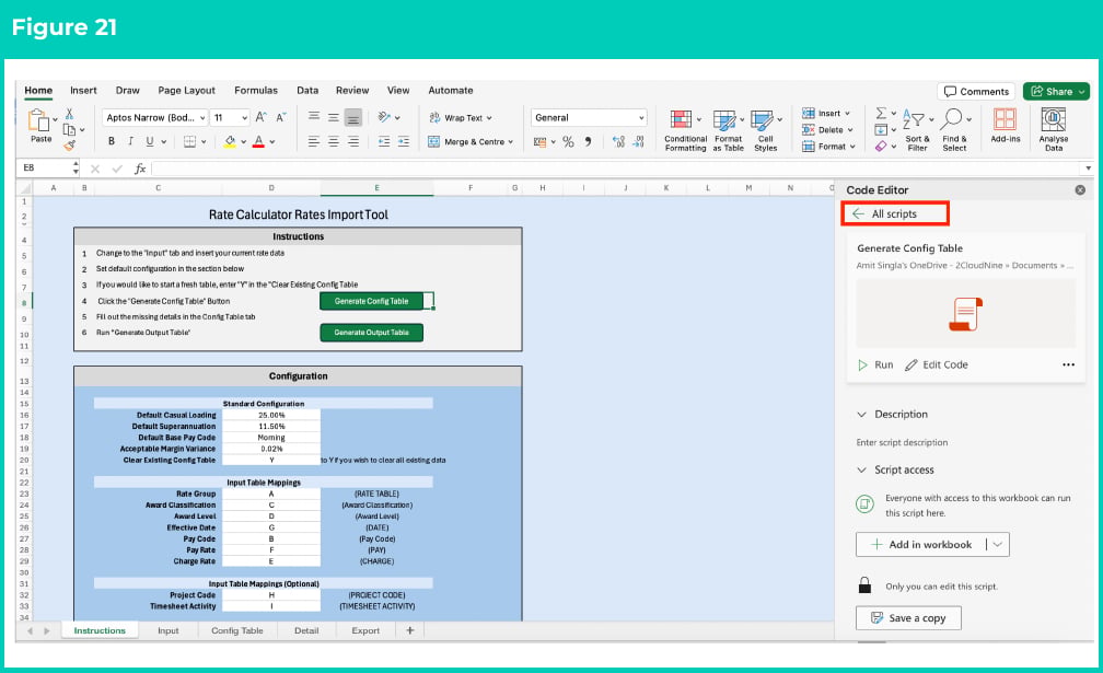 Figure 21: screenshot for QRG Rates Generator Import Tool - Setup Instructions