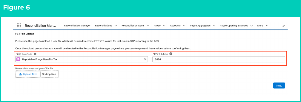 Figure 6: screenshot for QRG FBT File Upload