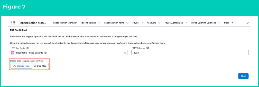Figure 7: screenshot for QRG FBT File Upload