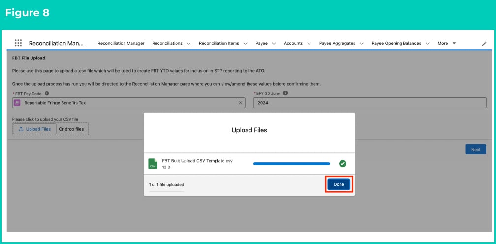 Figure 8: screenshot for QRG FBT File Upload