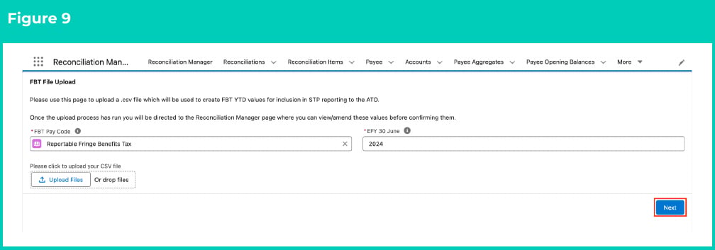 Figure 9: screenshot for QRG FBT File Upload
