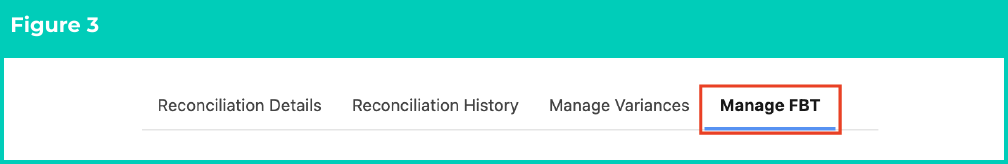 Figure 3: screenshot for QRG Manage FBT