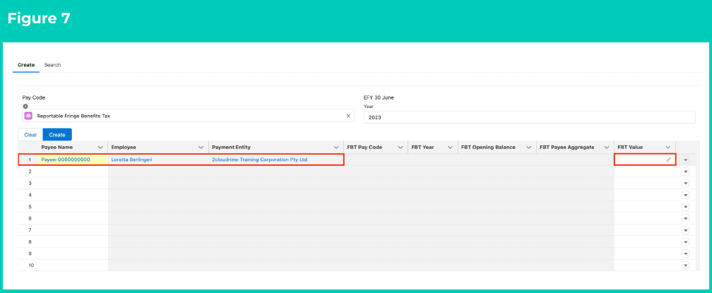 Figure 7: screenshot for QRG Manage FBT