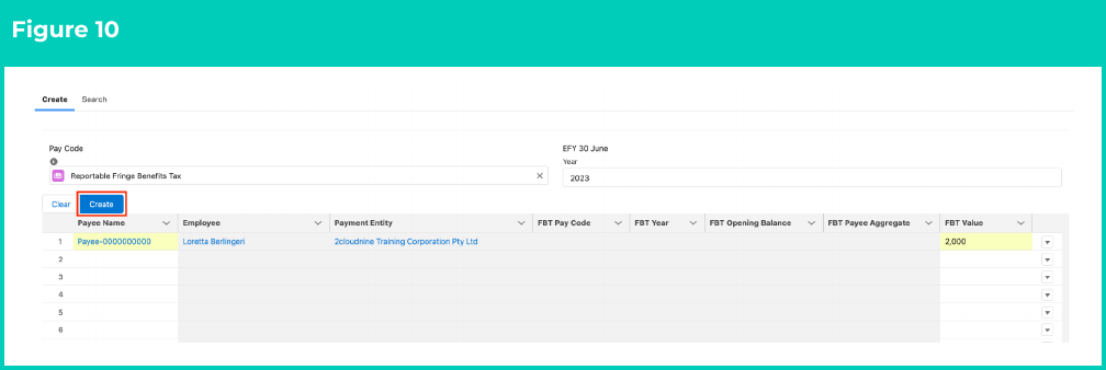 Figure 10: screenshot for QRG Manage FBT