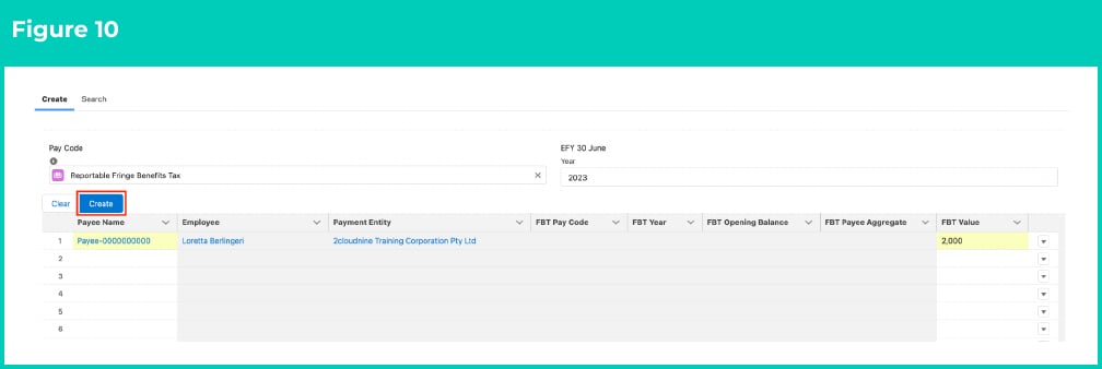 Figure 10: screenshot for QRG Manage FBT