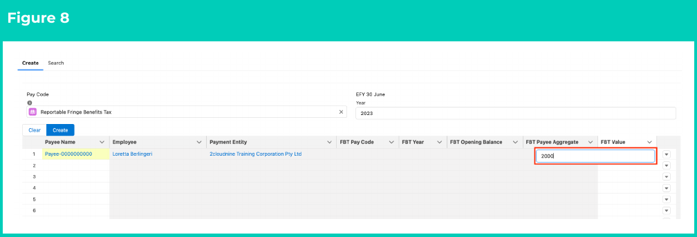 Figure 8: screenshot for QRG Manage FBT