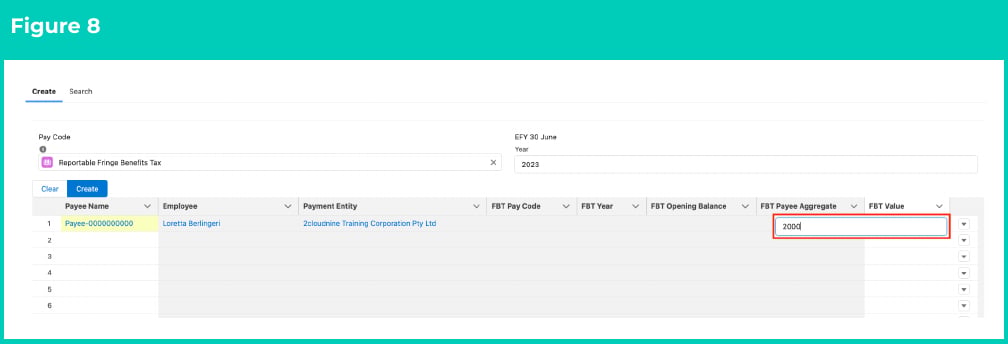 Figure 8: screenshot for QRG Manage FBT