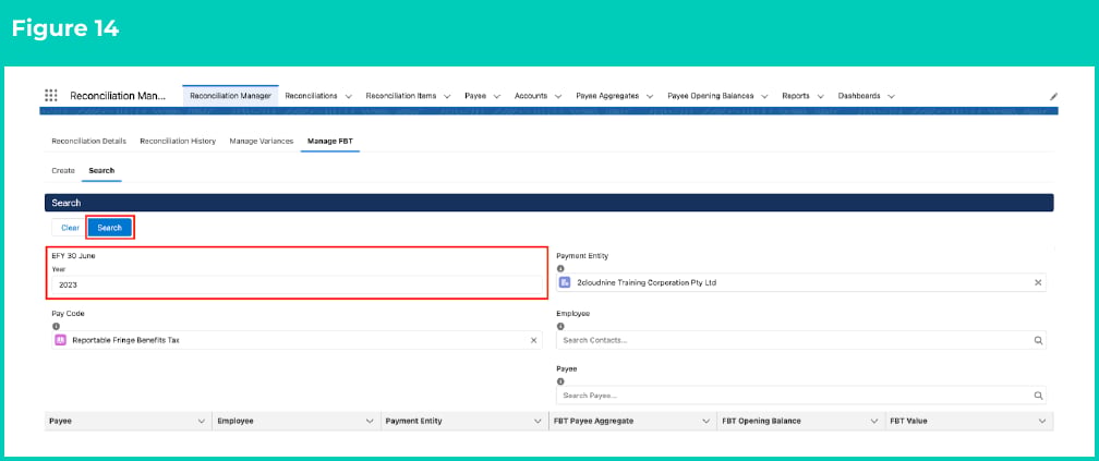 Figure 14: screenshot for QRG Manage FBT