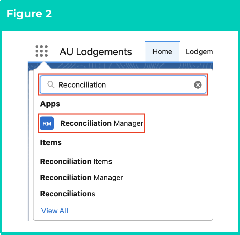 Figure 2: screenshot for QRG Resolving Failed Reconciliation Results
