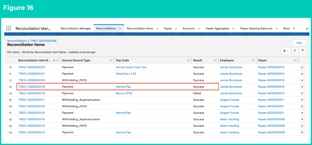 Figure 16: screenshot for QRG Resolving Failed Reconciliation Results